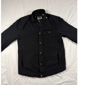 Levi's Small Black Ripstop Utility Jacket Quilted Lining Workwear Shacket